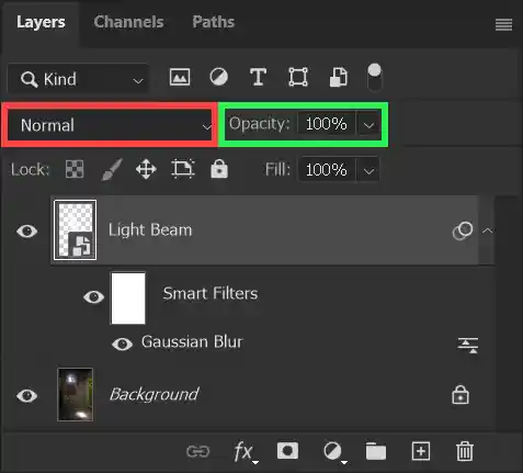 photoshop tutorial to create light beam