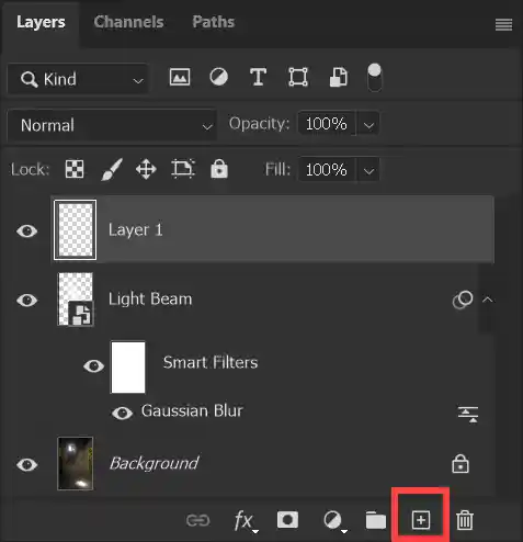 photoshop tutorial to create light beam