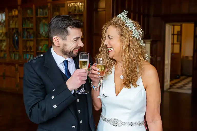 Wedding photography at Fanhams Hall in October, Ware