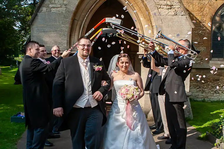Wedding photography at Towcester Racecourse