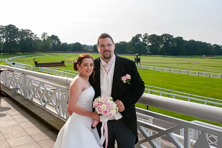 Wedding photography at Towcester Racecourse